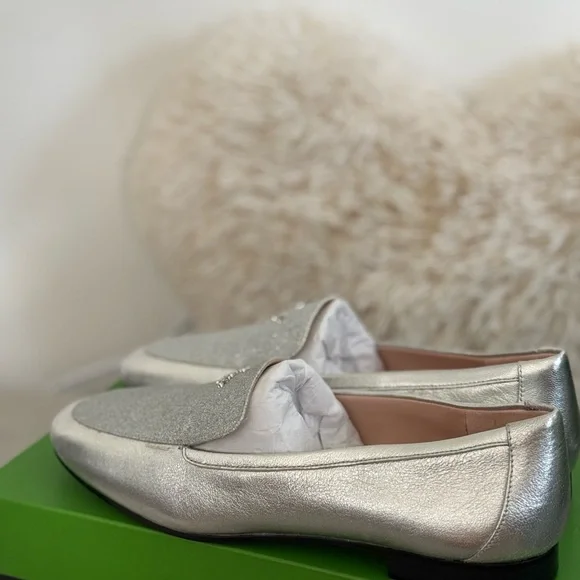 Kate Spade Silver Women's Loafers sz 10 - Picture 3 of 7